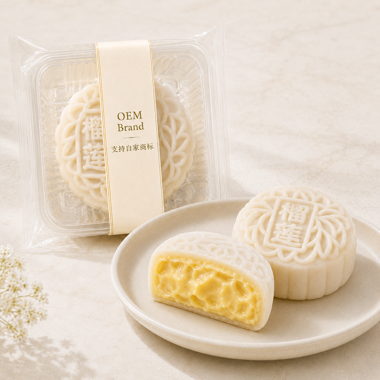Durian Snow Skin Mooncake