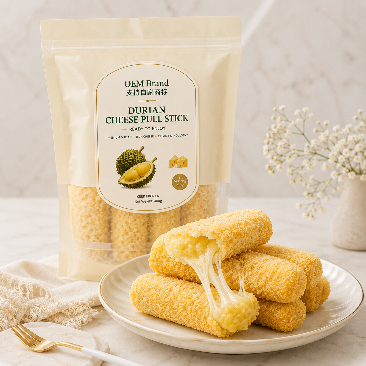 Durian Cheese Pull Stick